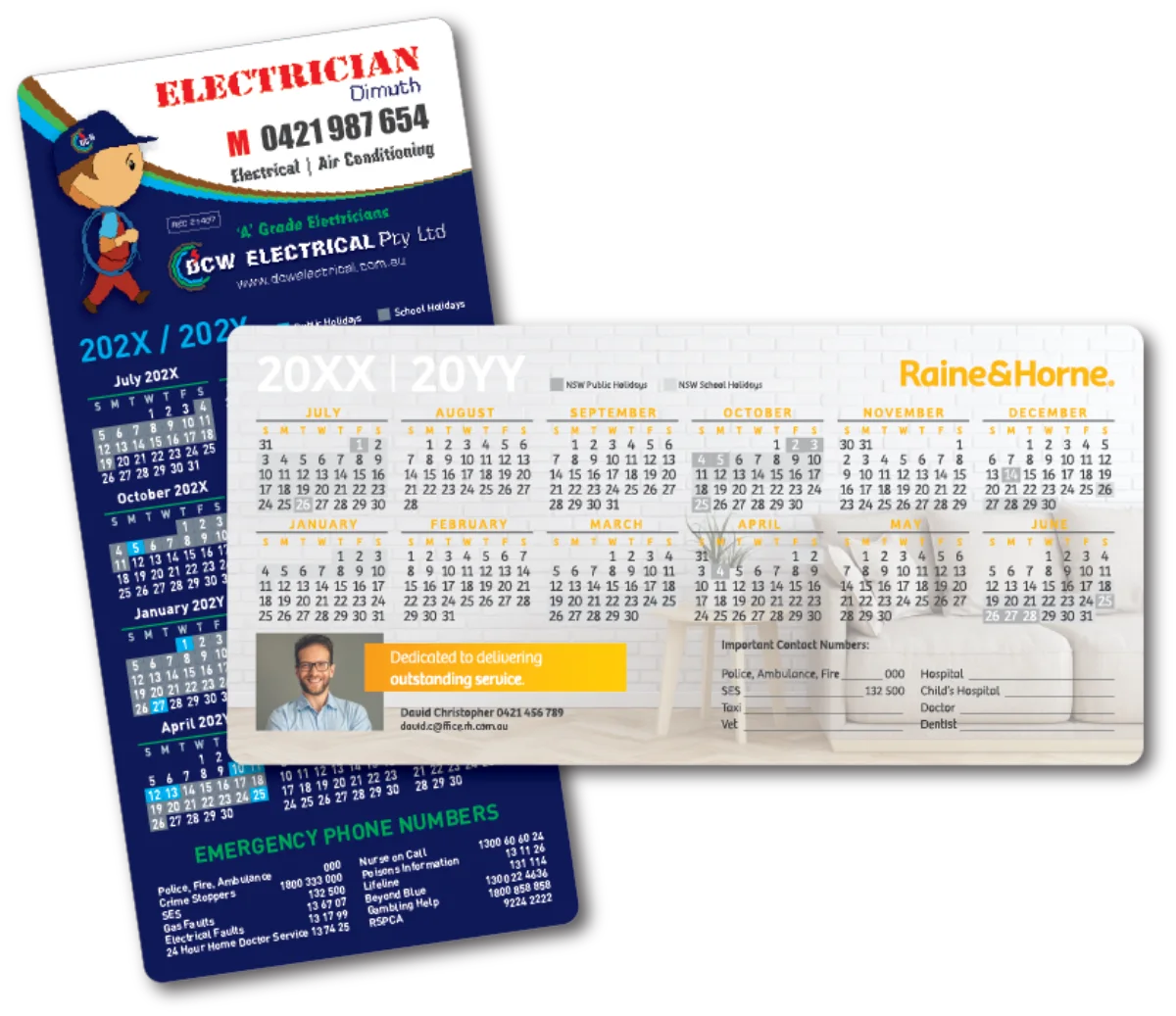 Value DL — Financial year calendar magnets