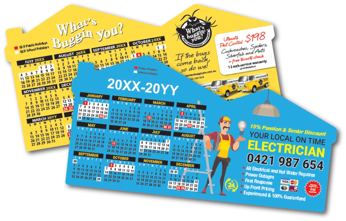 Value DL House Landscape — Financial year calendar magnets