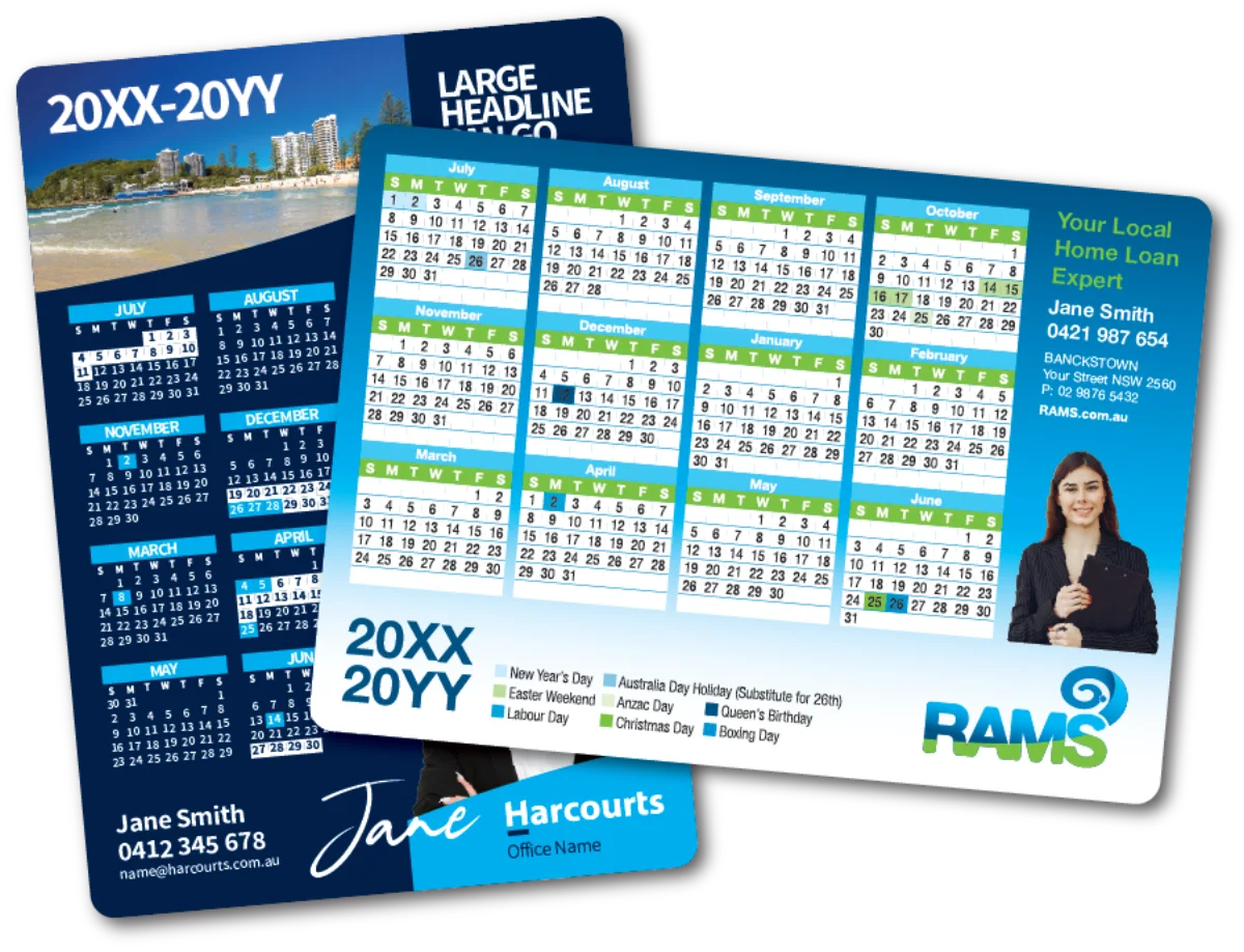 A5 — Financial year calendar magnets