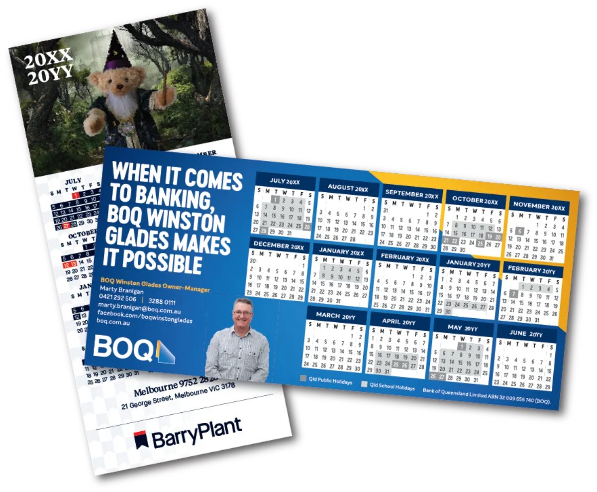 Standard DL — Financial year calendar magnets