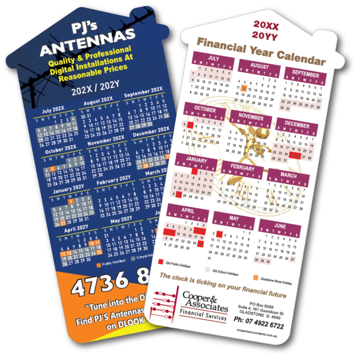DL House Portrait — Financial year calendar magnets