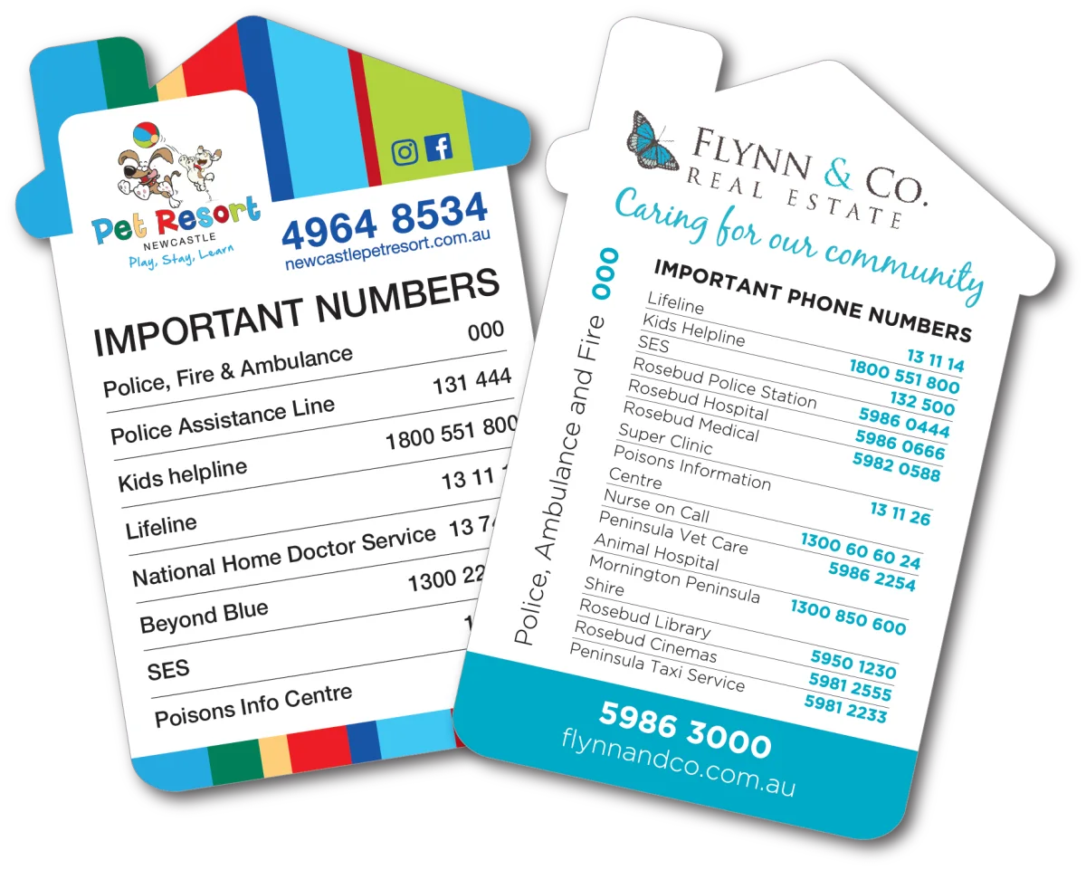 A6 House — Important and emergency number magnets