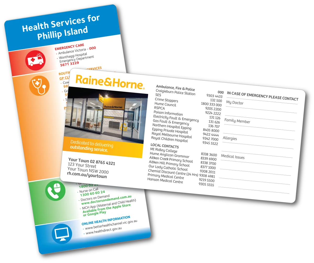 Value DL — Important and emergency number magnets