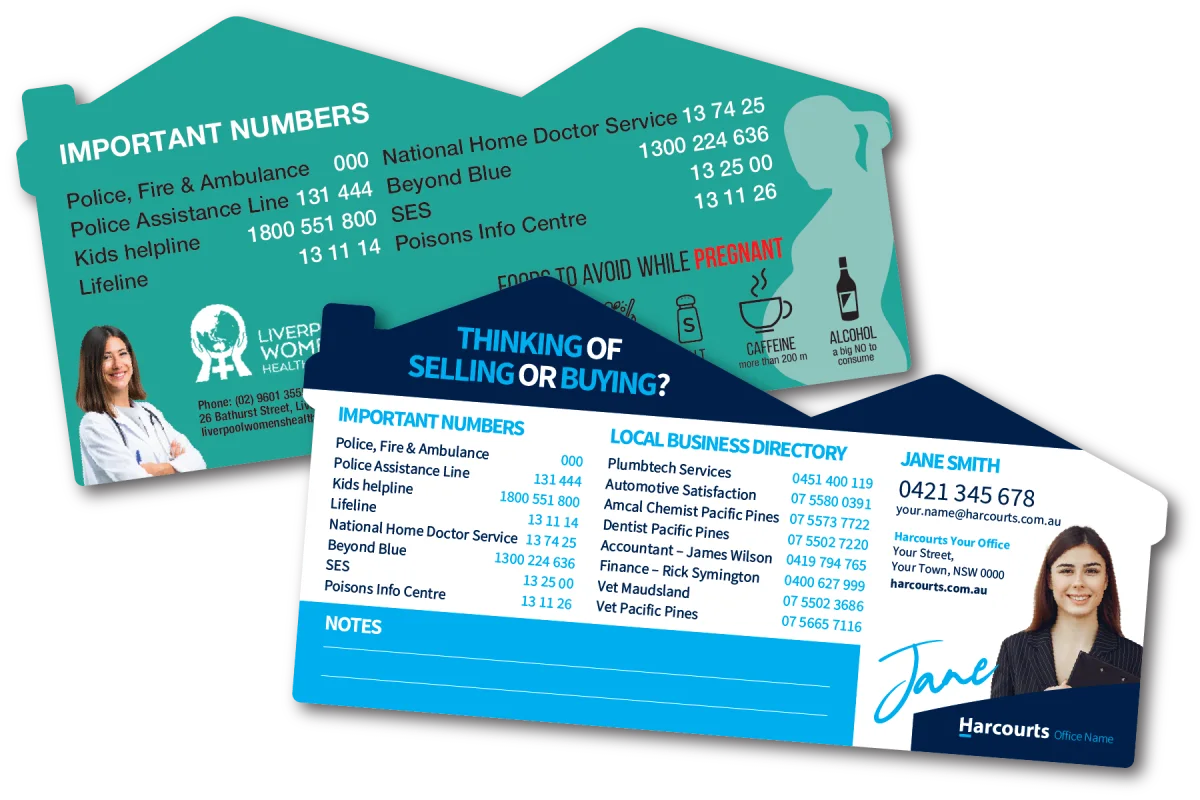 Value DL House Landscape — Important and emergency number magnets