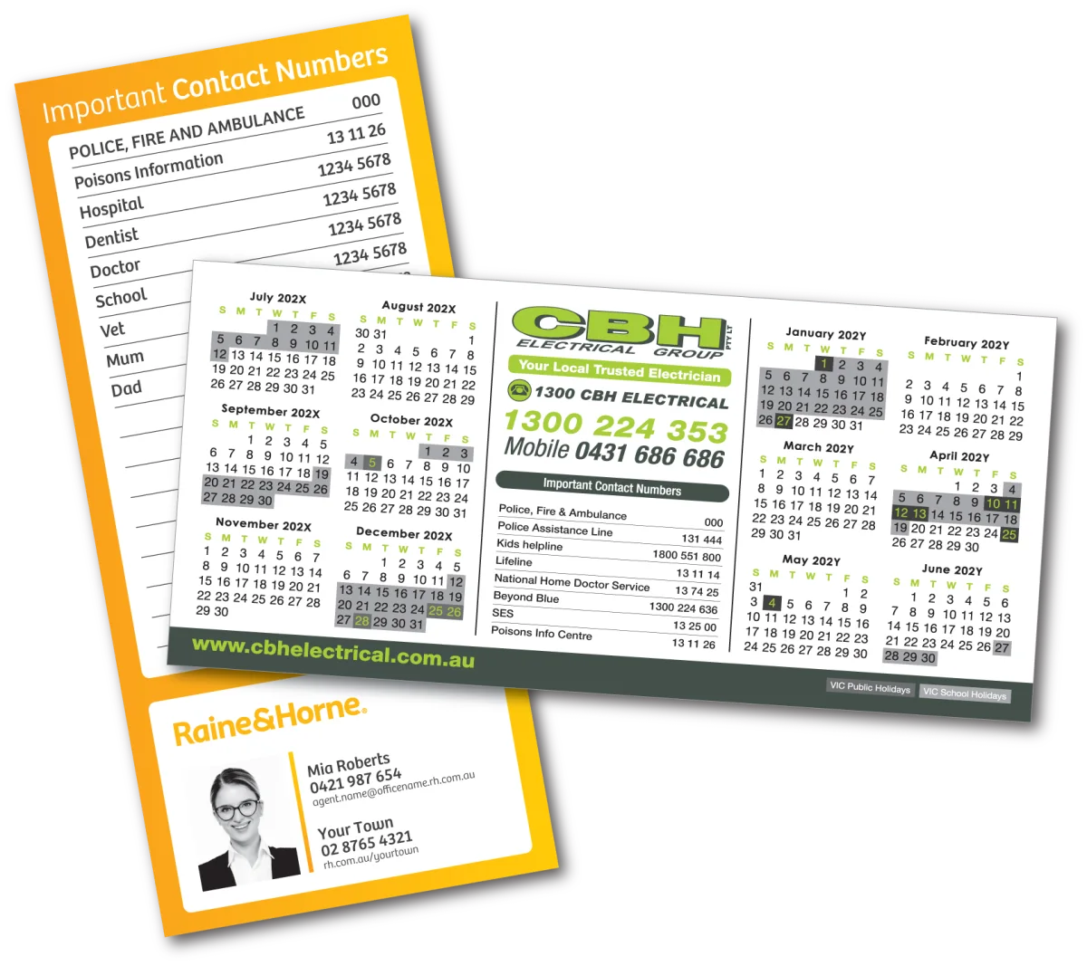 Standard DL — Important and emergency number magnets