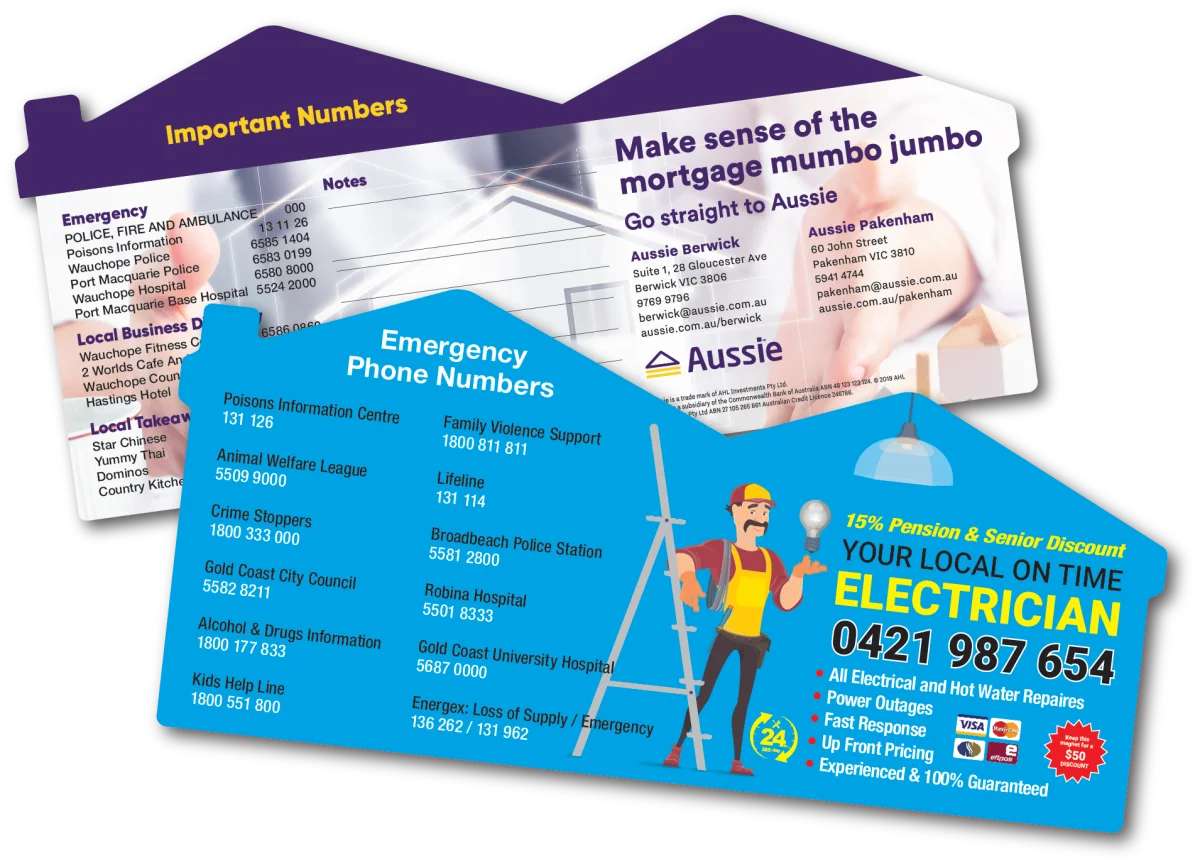 DL House Landscape — Important and emergency number magnets