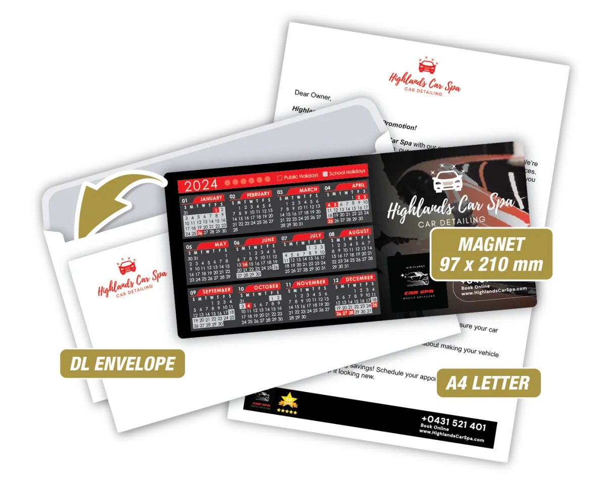 DL With Letter & Envelope — Fridge magnets for mechanics and the car industry