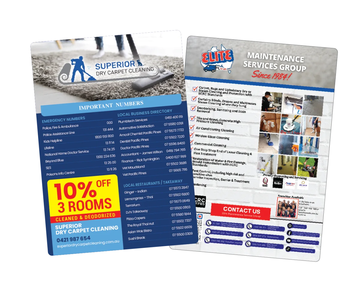 A5 — Fridge magnets for carpet cleaners
