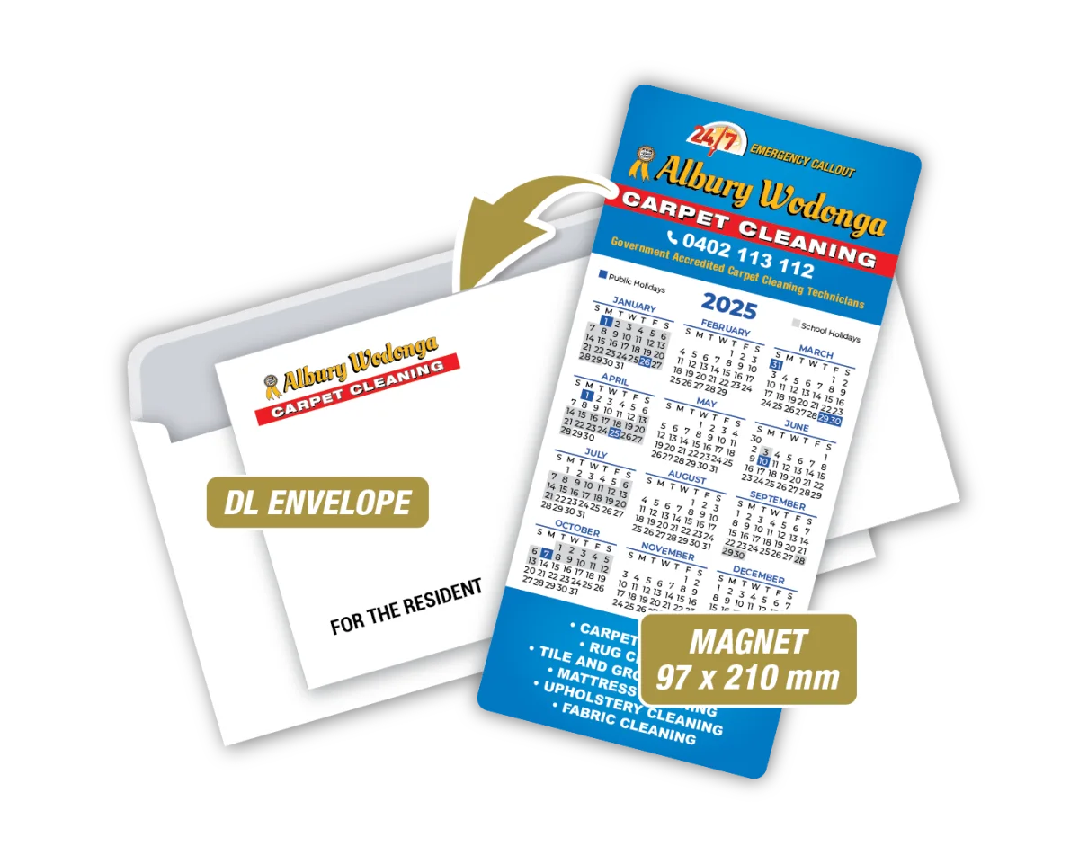 DL Magnet with Envelope — Fridge magnets for carpet cleaners