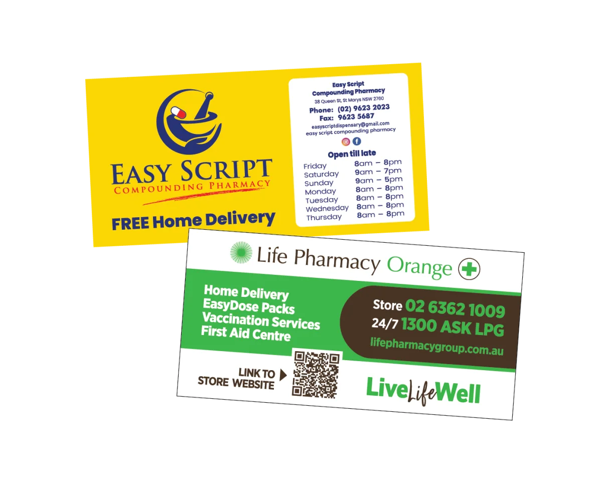 XLong Business Card — Fridge magnets for pharmacies