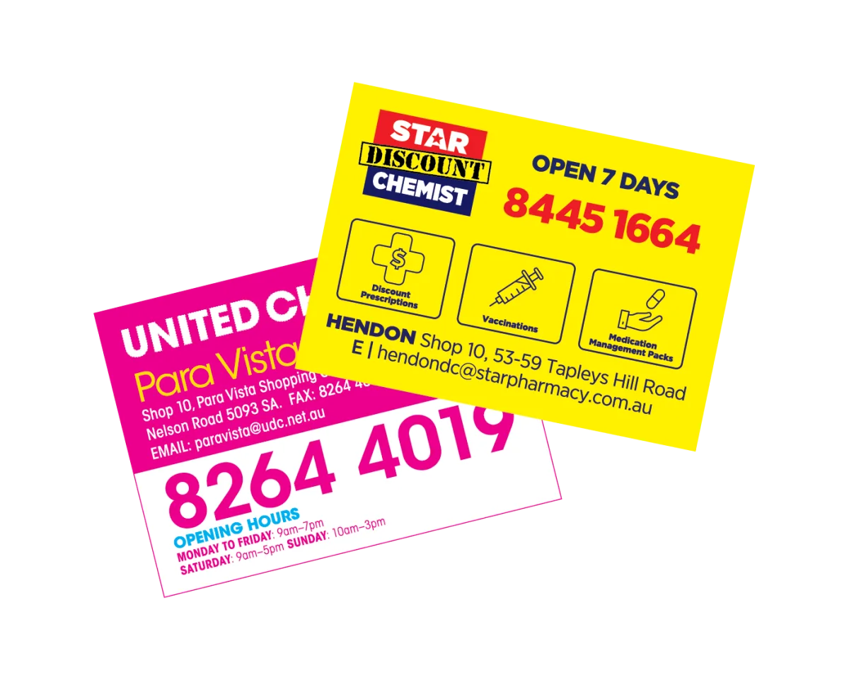 Small Business Card — Fridge magnets for pharmacies