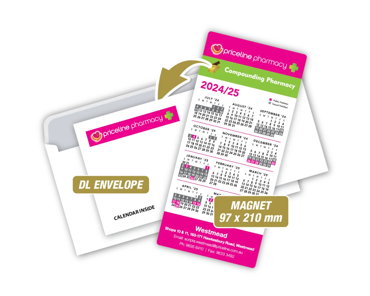 DL Magnet with Envelope — Fridge magnets for pharmacies
