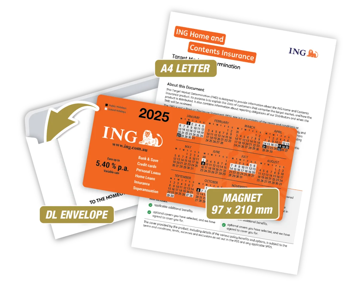 DL With Letter & Envelope — Corporate fridge magnets