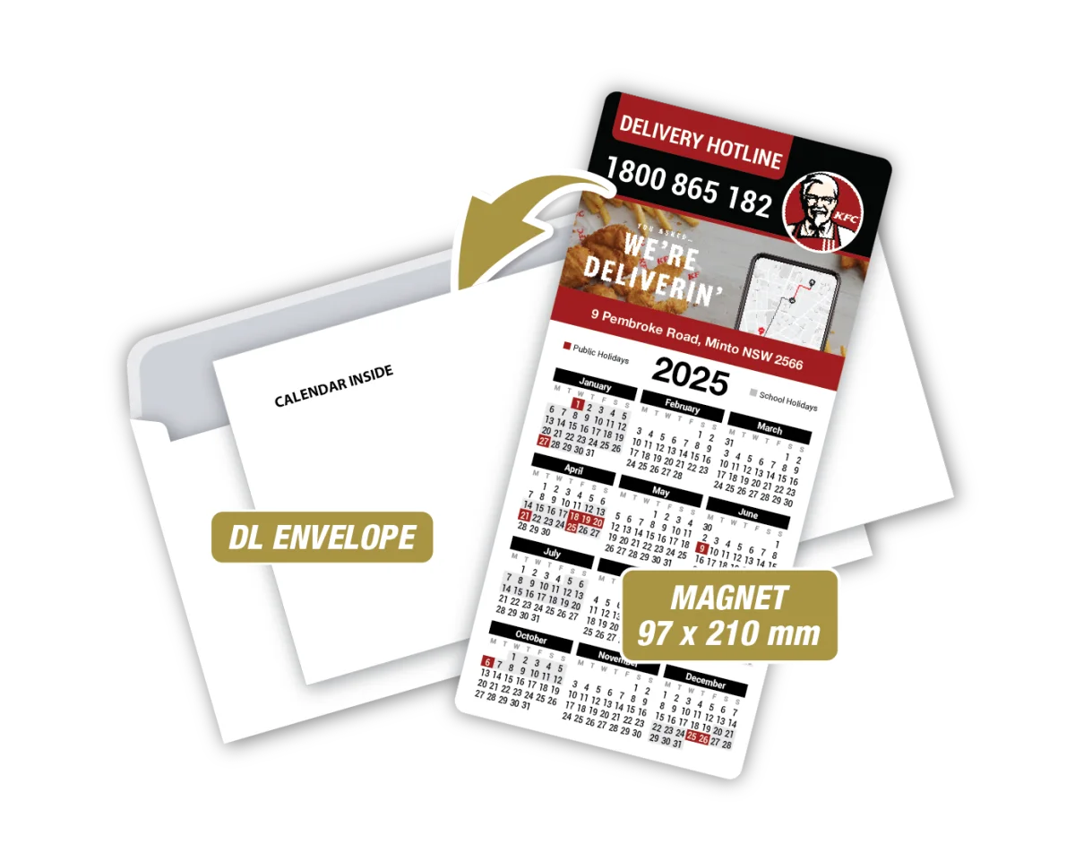 DL Magnet with Envelope — Corporate fridge magnets