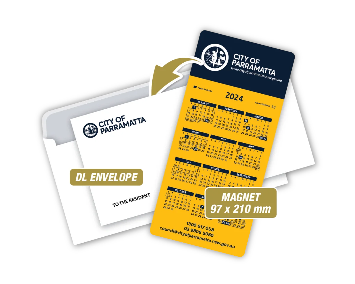 DL Magnet with Envelope — Fridge magnets for councils and government
