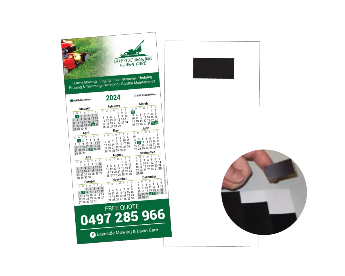 DL With Patch Magnet — Fridge magnets for lawn mowing and garden services