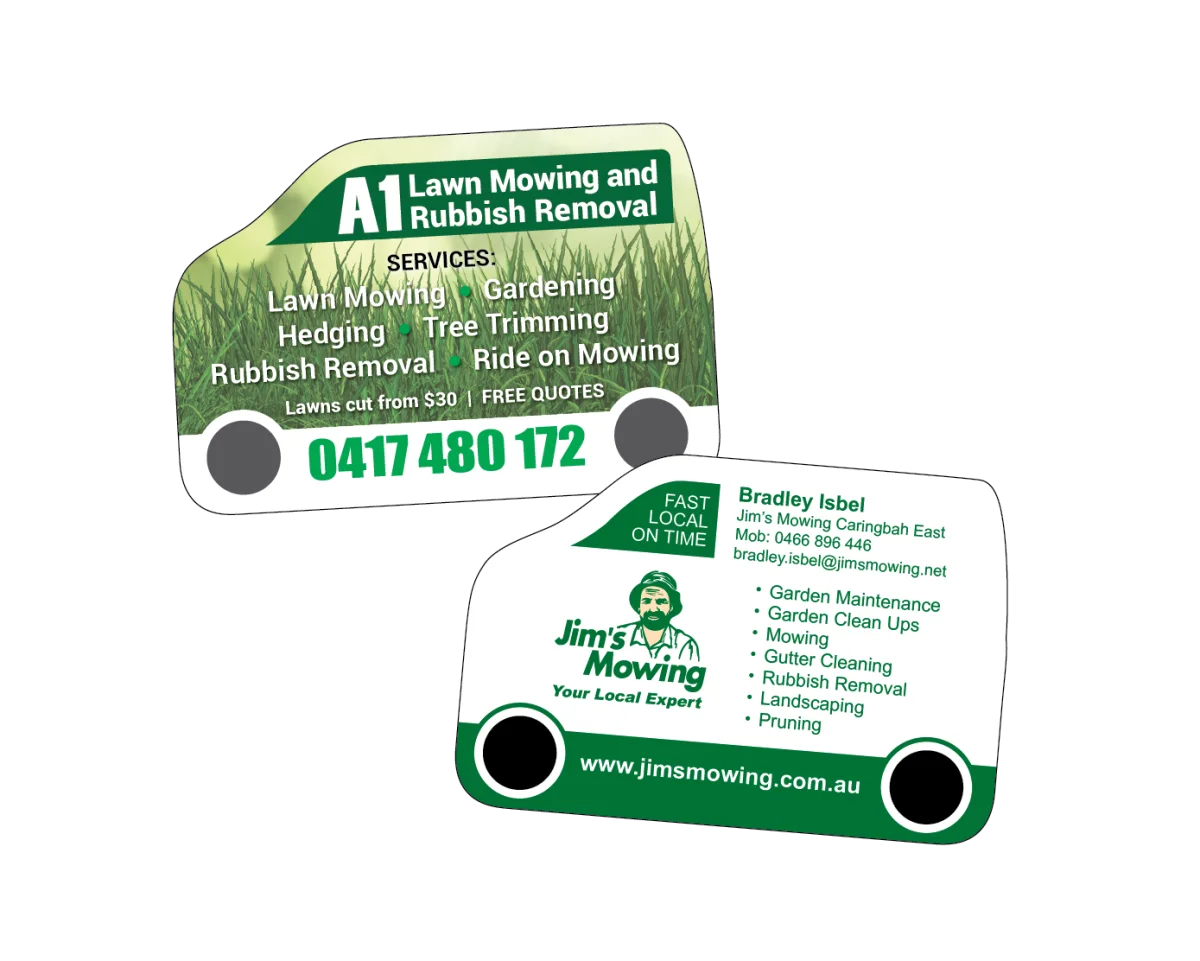 Small Van — Fridge magnets for lawn mowing and garden services