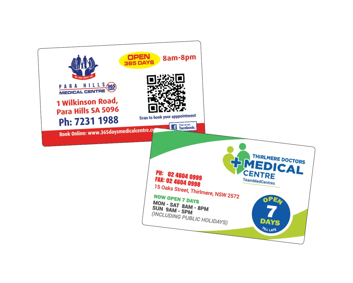 Business Card — Fridge magnets for medical practices and GPs