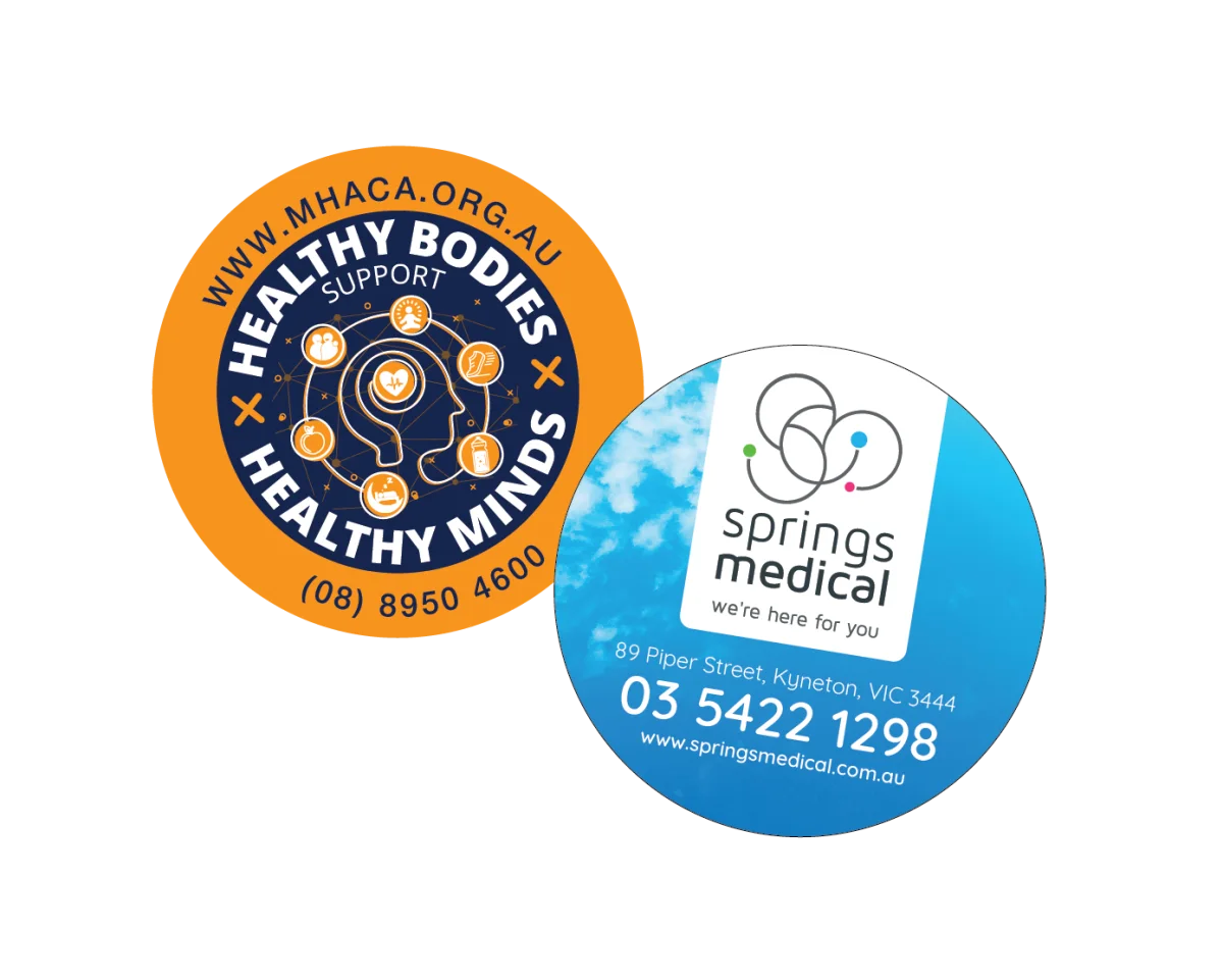 90mm Circle — Fridge magnets for medical practices and GPs