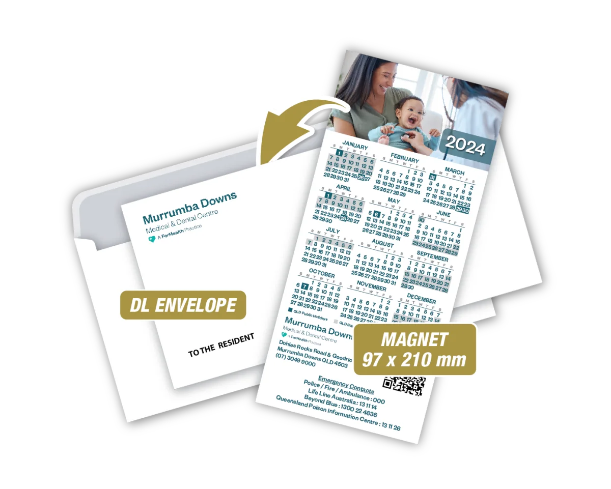 DL Magnet with Envelope — Fridge magnets for medical practices and GPs