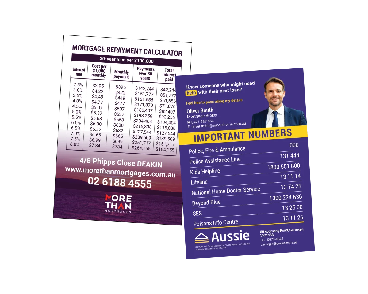 XXL Business Card — Fridge magnets for mortgage brokers