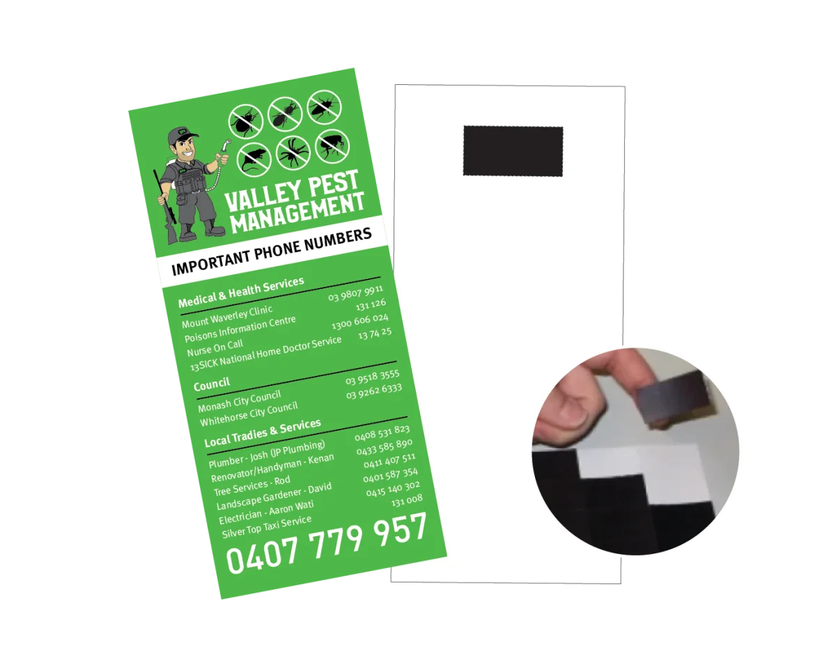 DL With Patch Magnet — Fridge magnets for pest controllers
