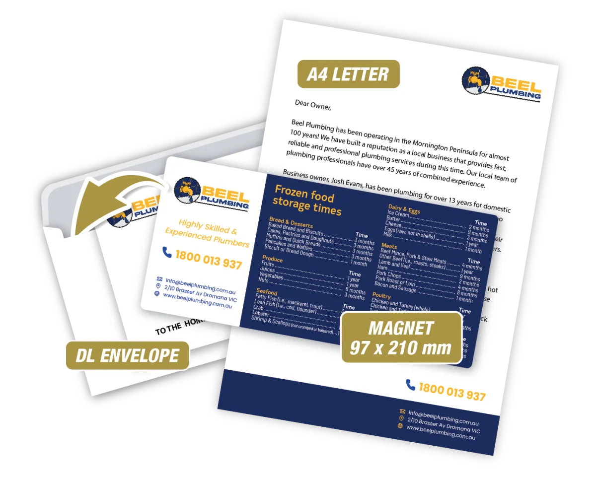 DL With Letter & Envelope — Fridge magnets for plumbers