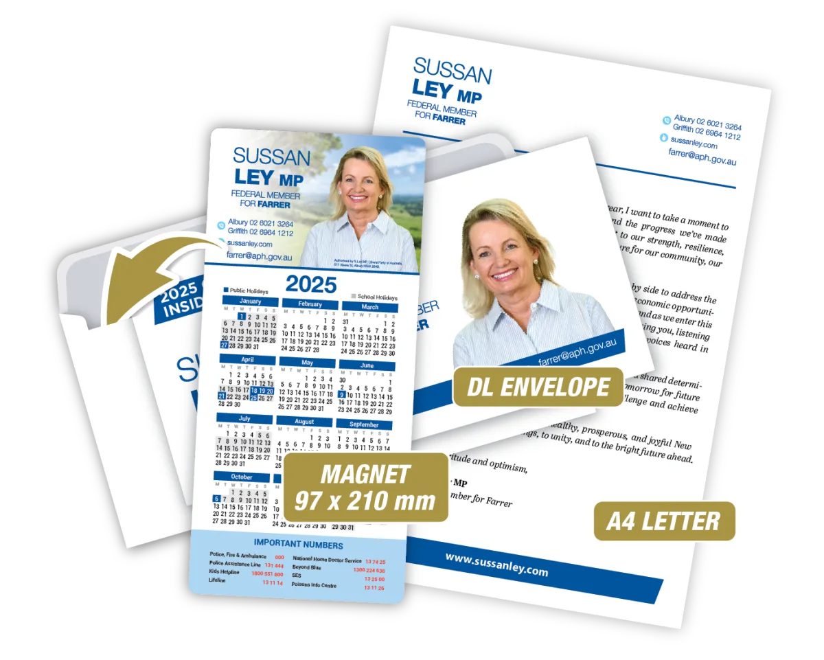 DL With Letter & Envelope — Fridge magnets for politicians and campaigns