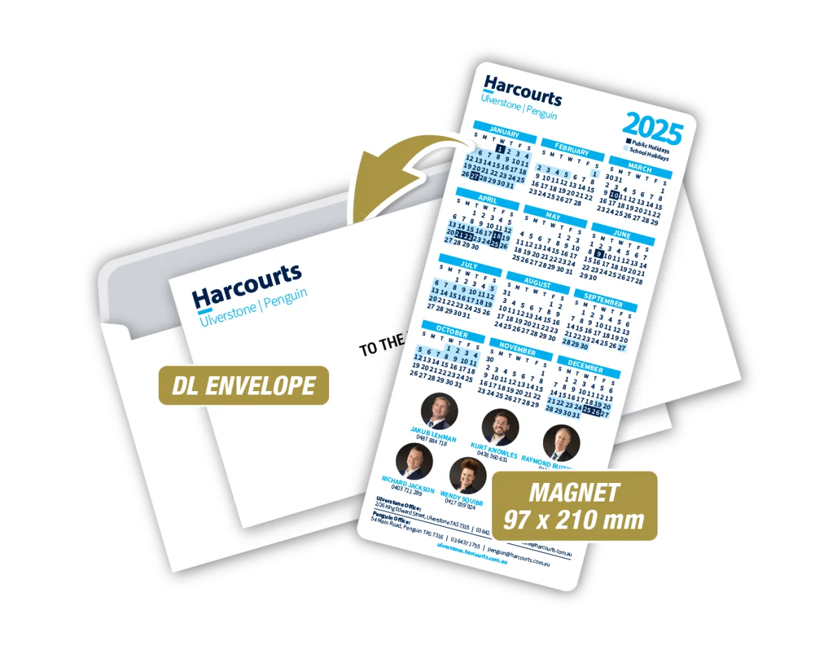 DL Magnet with Envelope — Fridge magnets for real estate agents