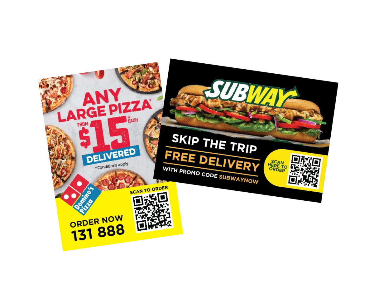XXL Business Card — Fridge magnets for restaurants, cafes and takeaway