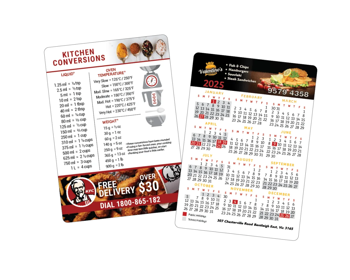 A6 — Fridge magnets for restaurants, cafes and takeaway