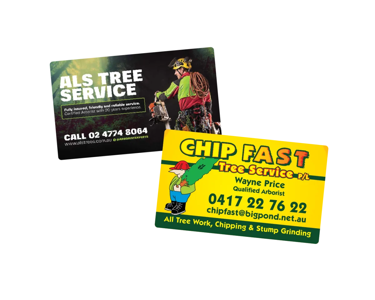 Business Card — Fridge magnets for tree services and firewood