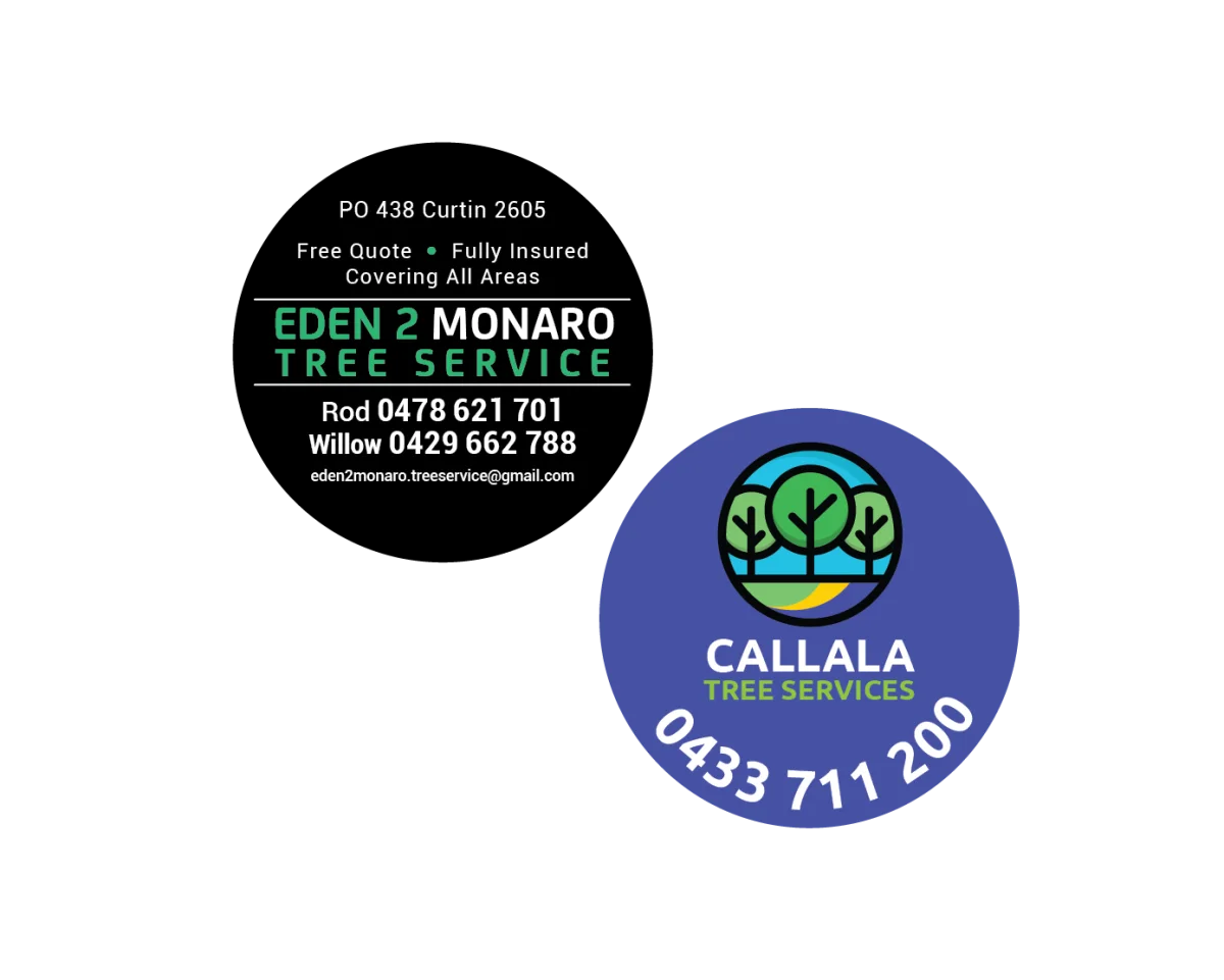 90mm Circle — Fridge magnets for tree services and firewood