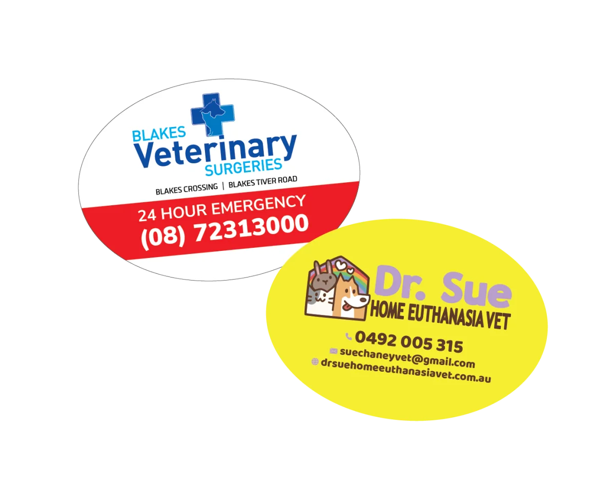 Oval — Fridge magnets for vets and pet businesses