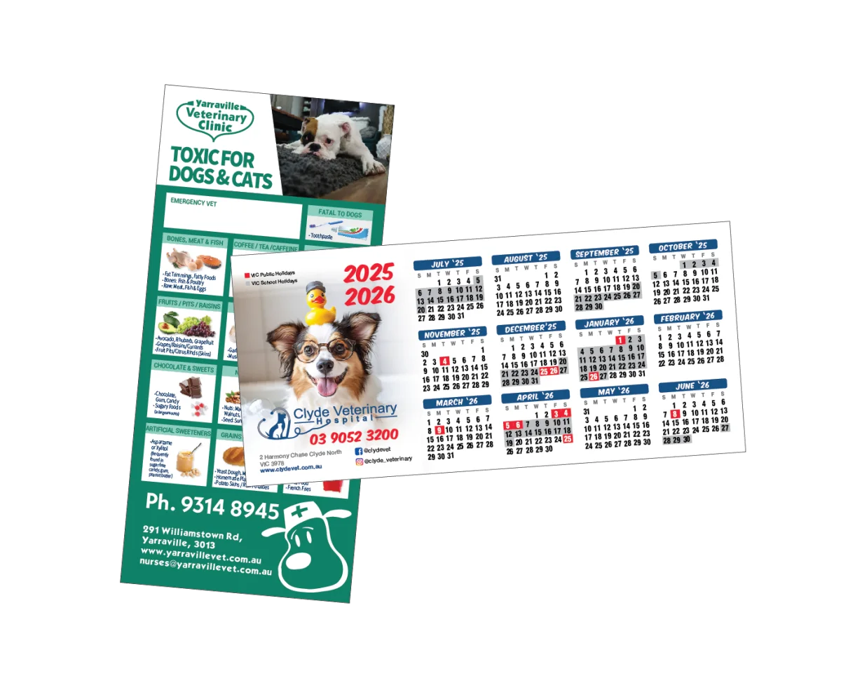 Standard DL — Fridge magnets for vets and pet businesses