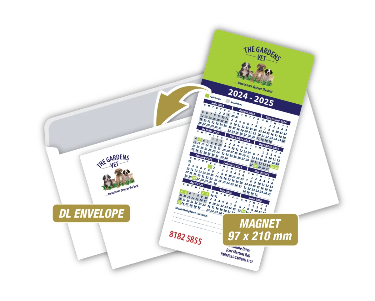 DL Magnet with Envelope — Fridge magnets for vets and pet businesses