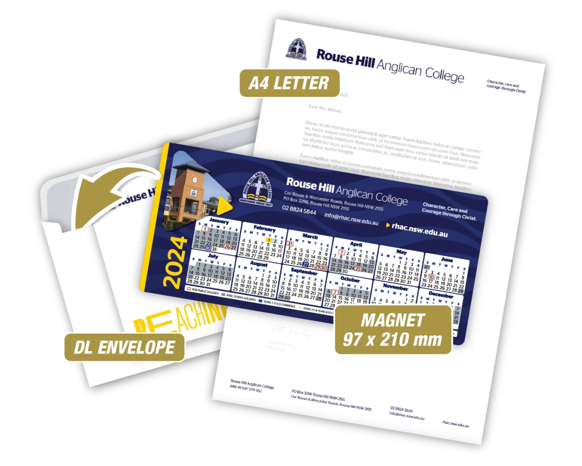 DL With Letter & Envelope — Fridge magnets for schools