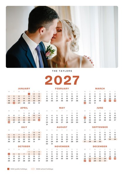 Photo calendars example from MagnetPhoto